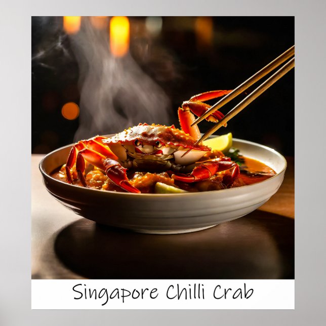 Affiche Crabe chili de Singapour - Imprimer (Devant)
