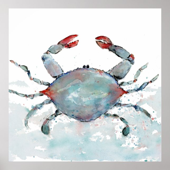 Affiche Crabe d'aquarelle (Devant)