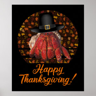 Affiche Crabe ermite de Thanksgiving