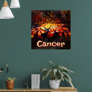Affiche Crabe Nautique Plage Cancer Personnalisé
