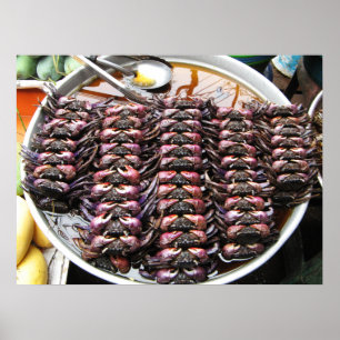 Affiche Crabe noir [Po Na] ... Street Food thaïlandais