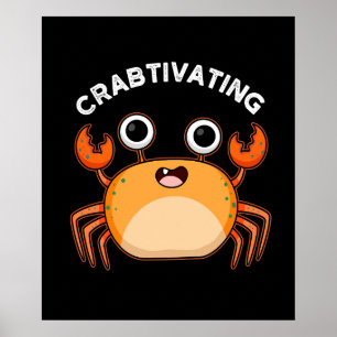 Affiche Crabtivant Funny Crab Pun Dark BG