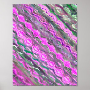Affiche Craie pastel rose et vert Art abstrait