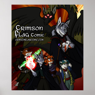 Affiche cramoisie de drapeau