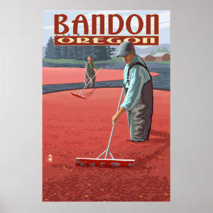 Affiche Cranberry Bogs Harvest - Bandon, Oregon
