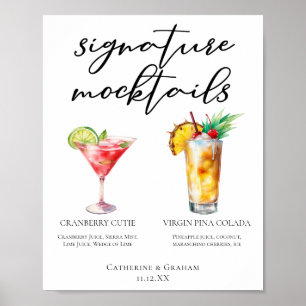Affiche Cranberry Cutie Piña Colada Mocktails Menu
