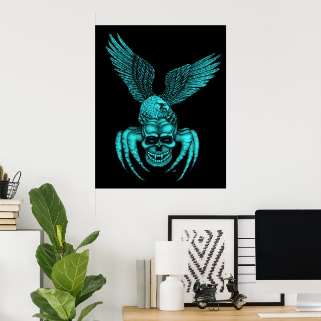 Affiche Crâne à aigle (Bureau à domicile)