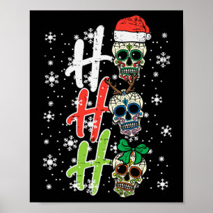 Affiche Crâne à sucre de Noël Ho Ho Ho Noël Hommes mexicai