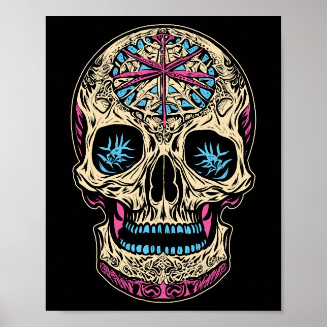 Affiche Crâne à sucre Dia De Los Muertos (Devant)