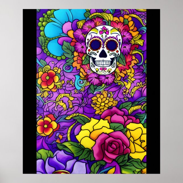 Affiche Crâne à sucre - Día de los Muertos Delight (Devant)