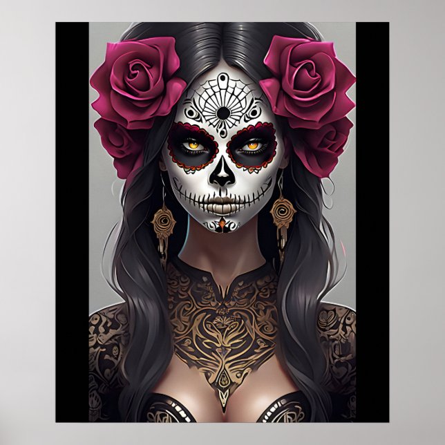 Affiche Crâne à sucre - Roses et révélations (Devant)