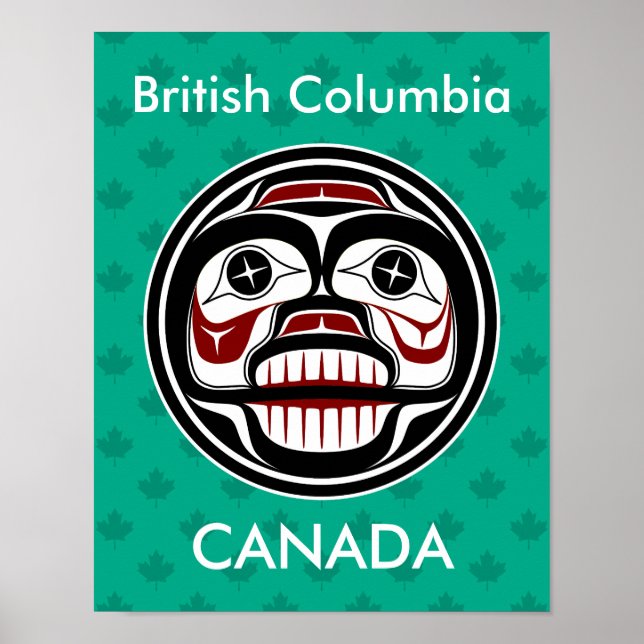 Affiche Crâne amérindien rouge noir de pleurs (Devant)