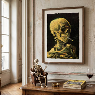 Affiche Crâne avec cigarette allumée par Vincent van Gogh