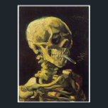 Affiche Crâne avec Cigarette brûlante, Van Gogh<br><div class="desc">Crâne avec Cigarette brûlante,  hiver 1885-1886 Vincent Van Gogh (1853-1890) Ce tableau réalisé dans le style impressionniste par Van Gogh est d'un crâne et d'os des épaules supérieures d'un humain. Dans le crâne,  la bouche est une cigarette qui brûle. Le tableau est réalisé sur un arrière - plan noir.</div>