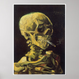 Affiche Crâne avec Cigarette brûlante, Van Gogh