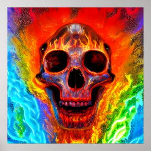 Affiche Crâne couleur
