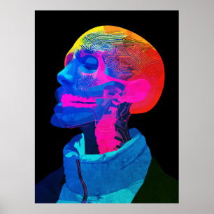 Affiche Crâne Cyber – Art d'anatomie futuriste
