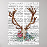 Crâne de cerf aux fleurs