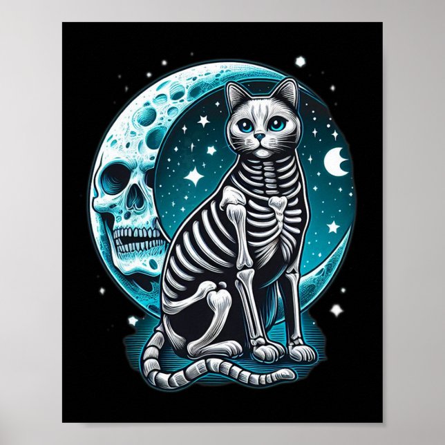 Affiche Crâne de chat - Kitty Skeleton Idée de costume d'H (Devant)