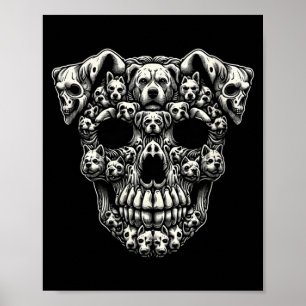 Affiche Crâne de Chien Femme Radiographie Halloween Squele