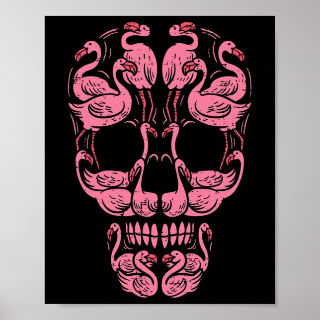 Affiche Crâne de flamant rose pour la sensibilisation au c (Devant)