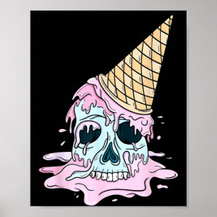 Affiche Crâne de glace Kawaii Pastel Goth Mignon Créémeux
