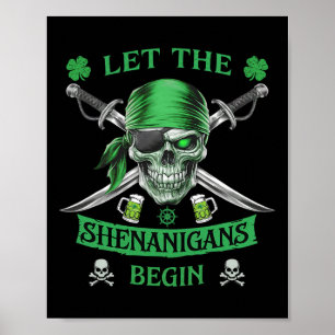 Affiche Crâne de la Saint-Patrick des Pirates Hommes Laiss