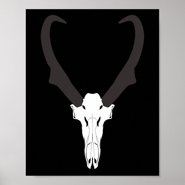 Affiche Crâne de Pronghorn personnalisable (Devant)