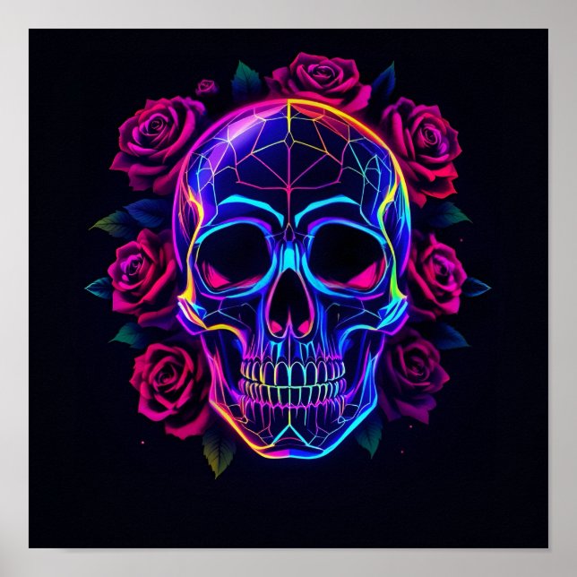 Affiche Crâne de roses  (Devant)