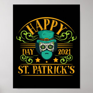 Affiche Crâne de sucre de lutin Saint-Patrick. Jour de la