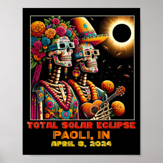 Affiche Crâne de Sucre Éclipse Solaire Totale Paoli Indian