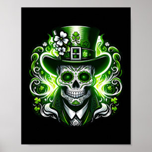 Affiche Crâne de sucre Saint-Patrick Jour des morts Leprec