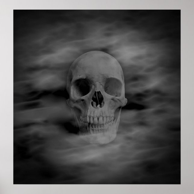 Affiche Crâne fantôme d'Halloween (Devant)