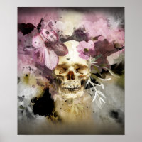 Crâne floral rose Abstrait