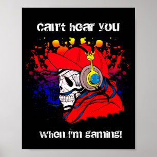 Affiche Crâne Gamer avec casque