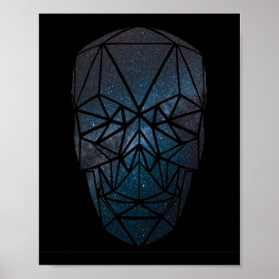Affiche Crâne géométrique galactique