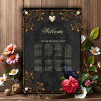 Crâne gothique et corbeau.