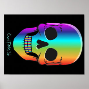 Affiche Crâne humain psychédélique Thunder_Cove