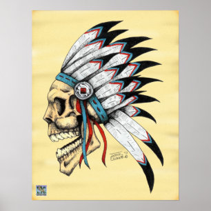 Affiche Crâne indien