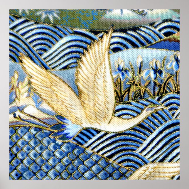 Affiche Crane japonaise personnalisée (Devant)