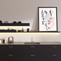 Crane japonaise Sakura Cerry Blossoms Élégant Amou