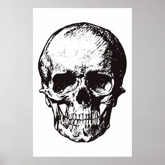Affiche Crâne noir blanc Pop Art Imaginaire Art métal lour