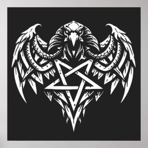 Affiche Crâne Pentagramme Tribal par BurnsInhell