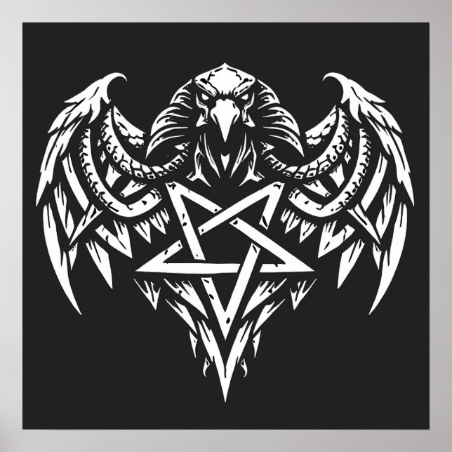 Affiche Crâne Pentagramme Tribal par BurnsInhell (Devant)