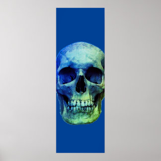 Affiche Crâne Pop Art bleu