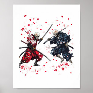 Affiche Crâne Samurai Duel