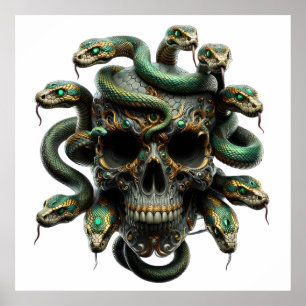 Affiche Crâne serpent
