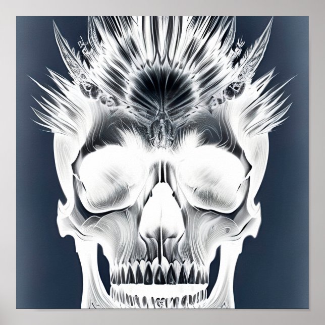 Affiche Crâne tribal négatif (Devant)