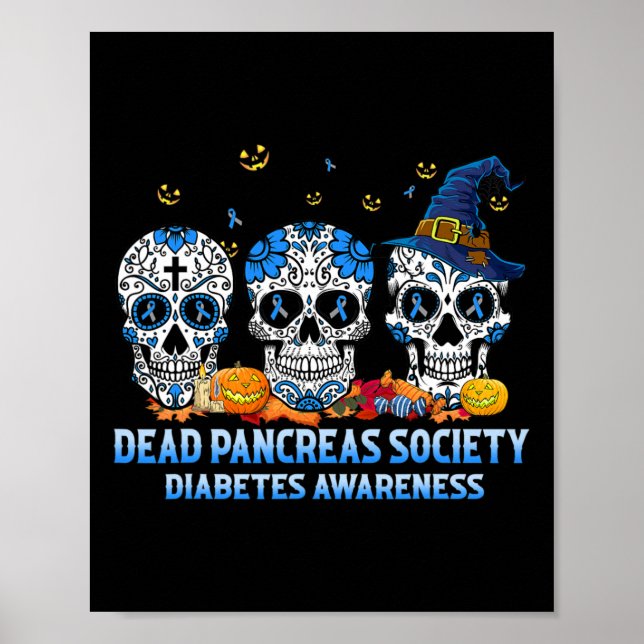 Affiche Crânes Pancréas Morts Société Sensibilisation au d (Devant)