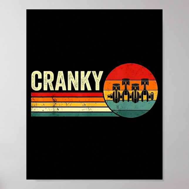 Affiche Cranky Car Engine Crankshaft Fathers Day Dad Men H (Devant)